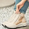 Remonte Dressy Cream Hi-Top Wedge Sneakers