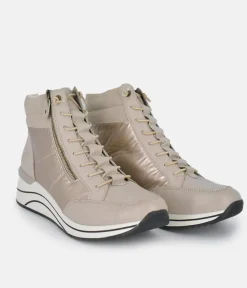 Remonte Dressy Cream Hi-Top Wedge Sneakers