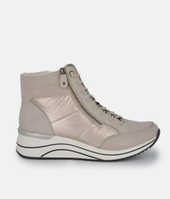 Remonte Dressy Cream Hi-Top Wedge Sneakers