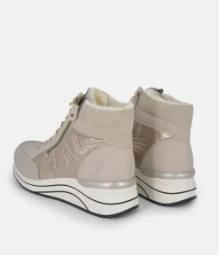 Remonte Dressy Cream Hi-Top Wedge Sneakers