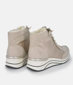 Remonte Dressy Cream Hi-Top Wedge Sneakers