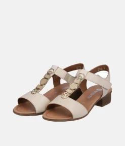 Remonte Dressy Cream T-Bar Sandals