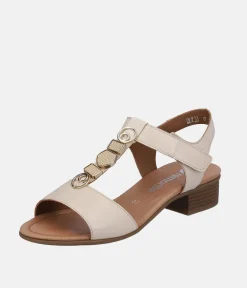 Remonte Dressy Cream T-Bar Sandals