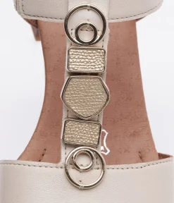 Remonte Dressy Cream T-Bar Sandals