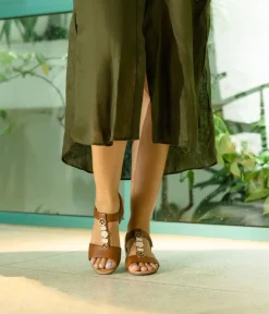 Remonte Dressy Muskat Brown T-Bar Sandals