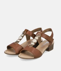 Remonte Dressy Muskat Brown T-Bar Sandals