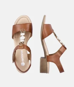 Remonte Dressy Muskat Brown T-Bar Sandals