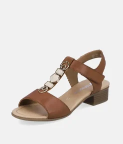 Remonte Dressy Muskat Brown T-Bar Sandals