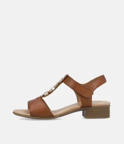 Remonte Dressy Muskat Brown T-Bar Sandals