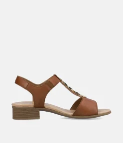 Remonte Dressy Muskat Brown T-Bar Sandals