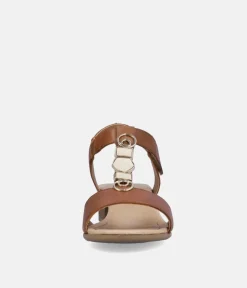 Remonte Dressy Muskat Brown T-Bar Sandals