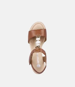 Remonte Dressy Muskat Brown T-Bar Sandals
