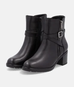 Remonte Fab Black Block Heel Ankle Boots