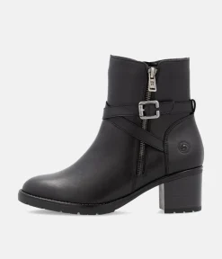 Remonte Fab Black Block Heel Ankle Boots