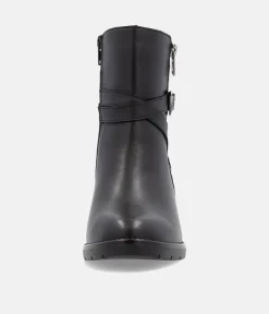 Remonte Fab Black Block Heel Ankle Boots