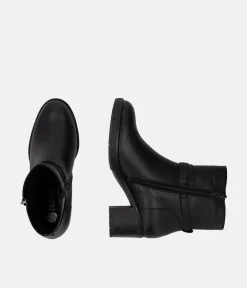 Remonte Fab Black Block Heel Ankle Boots
