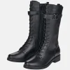 Remonte Fab Black Lace Up Midi Boots