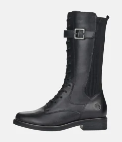 Remonte Fab Black Lace Up Midi Boots