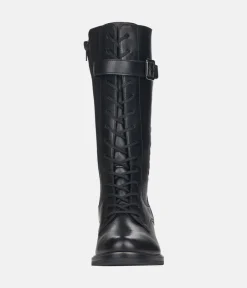Remonte Fab Black Lace Up Midi Boots