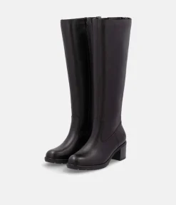 Remonte Fab Black Leather Block Heel Boots