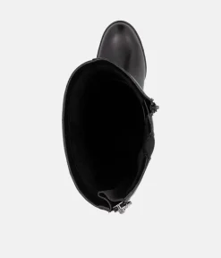 Remonte Fab Black Leather Block Heel Boots