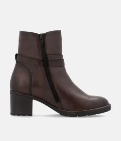 Remonte Fab Brown Block Heel Ankle Boots