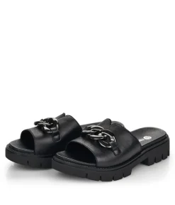 Remonte Fab Chunky Black Leather Sandals