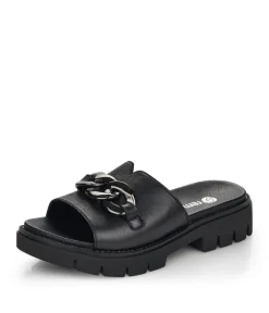 Remonte Fab Chunky Black Leather Sandals