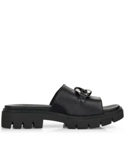 Remonte Fab Chunky Black Leather Sandals