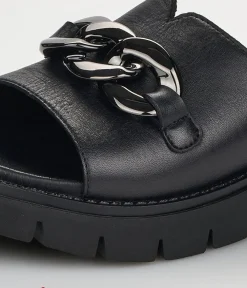 Remonte Fab Chunky Black Leather Sandals