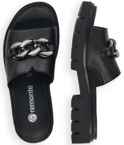 Remonte Fab Chunky Black Leather Sandals