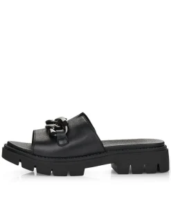 Remonte Fab Chunky Black Leather Sandals
