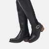 Remonte Fab Long Black Leather/Suede Boots