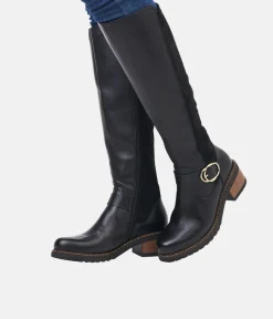 Remonte Fab Long Black Leather/Suede Boots