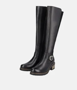 Remonte Fab Long Black Leather/Suede Boots