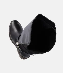 Remonte Fab Long Black Leather/Suede Boots