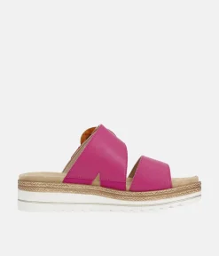 Remonte Fab Slip On Pink Leather Sandals