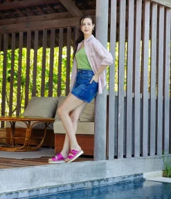 Remonte Fab Slip On Pink Leather Sandals