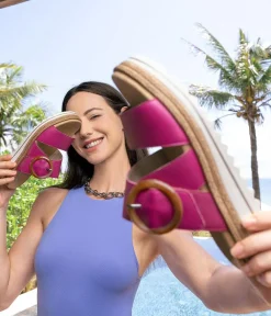 Remonte Fab Slip On Pink Leather Sandals