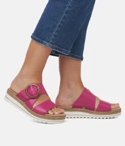 Remonte Fab Slip On Pink Leather Sandals