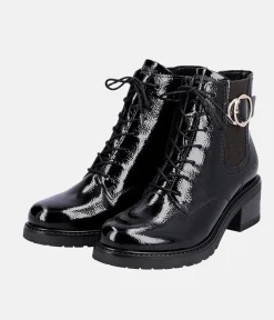 Remonte Fabulous Black Patent Ankle Boots