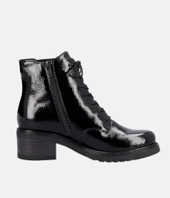 Remonte Fabulous Black Patent Ankle Boots