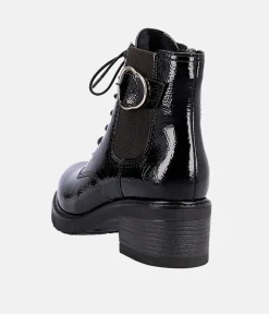 Remonte Fabulous Black Patent Ankle Boots