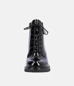 Remonte Fabulous Black Patent Ankle Boots