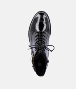 Remonte Fabulous Black Patent Ankle Boots