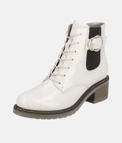 Remonte Fabulous Cream Patent Ankle Boots
