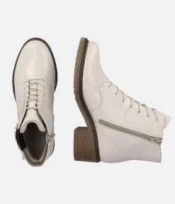 Remonte Fabulous Cream Patent Ankle Boots