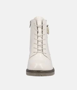 Remonte Fabulous Cream Patent Ankle Boots