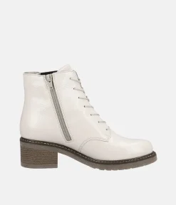 Remonte Fabulous Cream Patent Ankle Boots