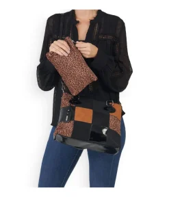 Remonte Fabulous Leopard Black Combi Tote